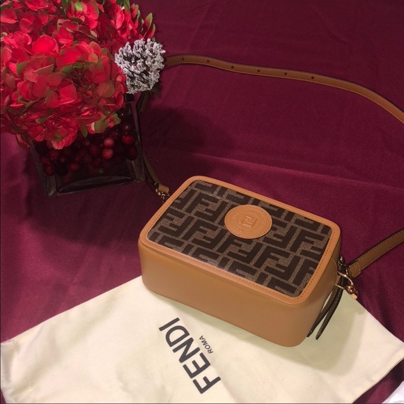 SOLD-Authentic Fendi 1974 Mini Canvas x-body Bag - Picture 1 of 7